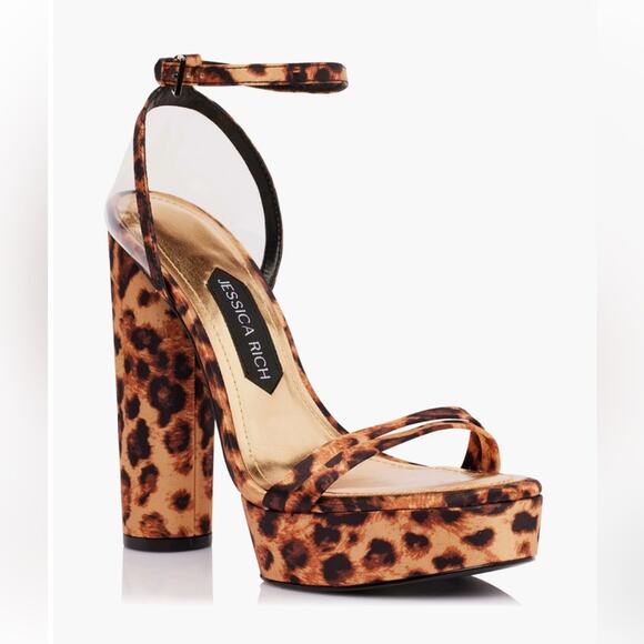 NWOT Women's JESSICA RICH Platform Sandal in Leopard - Sz 9 - Picture 1 of 13